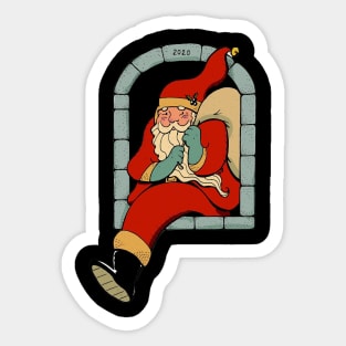 Santa running Sticker